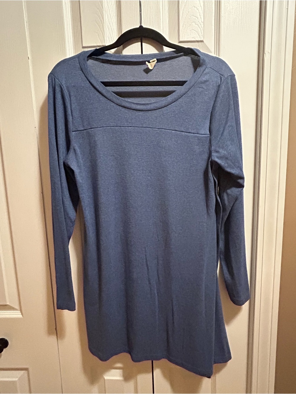 Women’s Long Sleeve Scoop Neck Tunic - Blue